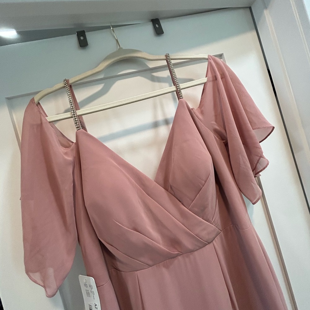 Azazie Mauve High Low Dress - Picture 2 of 5